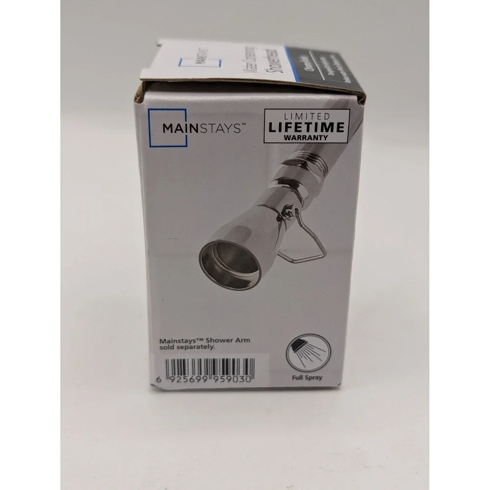 Mainstays Water Conserving Showerhead Chrome Single Spray 1.8 GPM SJ-SH028-1 NEW
